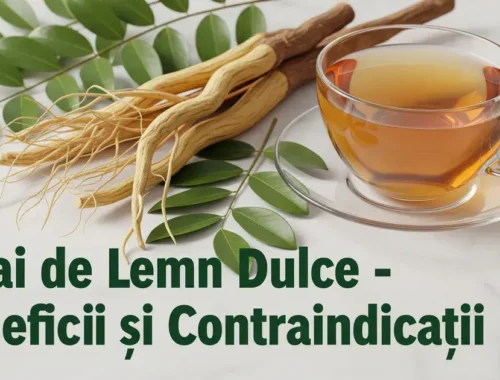 Rădăcină de lemn dulce și ceai natural în ceașcă de sticlă – beneficii și contraindicații